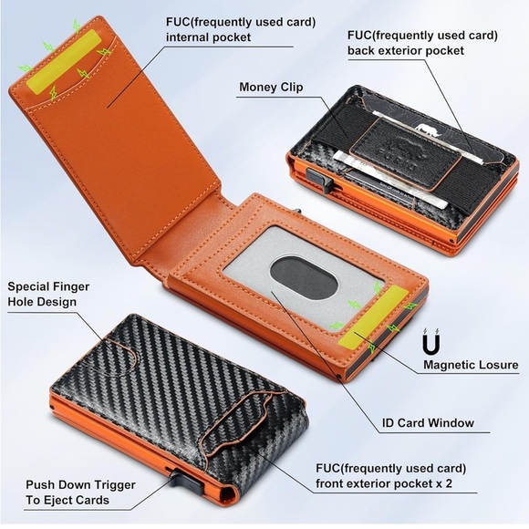 New Black furid card wallet Holster with Clip - Picture 7 of 9